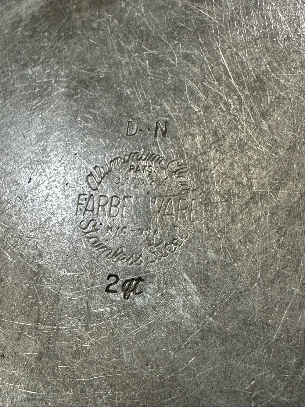 Vintage Farberware 2 Qt Saucepan Pot Lid NR Aluminum Clad Stainless Steel USA